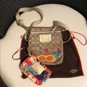 Coach crossbody and wristlet in dust cover
